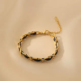 Vintage Punk Leather Weave Bracelet for Women