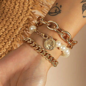 Hot Beads Chain Men Bracelet Stainless Steel Cuban Chain Bracelet