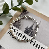Irregular Silver Metal Pearl Bracelet Baroque Jewelry