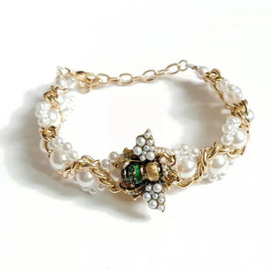 DIY Pearls Bee Arm Charm Bracelet