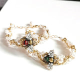 DIY Pearls Bee Arm Charm Bracelet