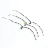 Women's 4mm Bead Bracelet Stainless Steel Star & Heart Charm Jewelry Gift