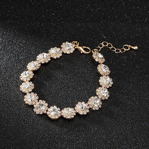Snowflake Rhinestone Wedding Bracelet Claw Clasp Gift Jewelry