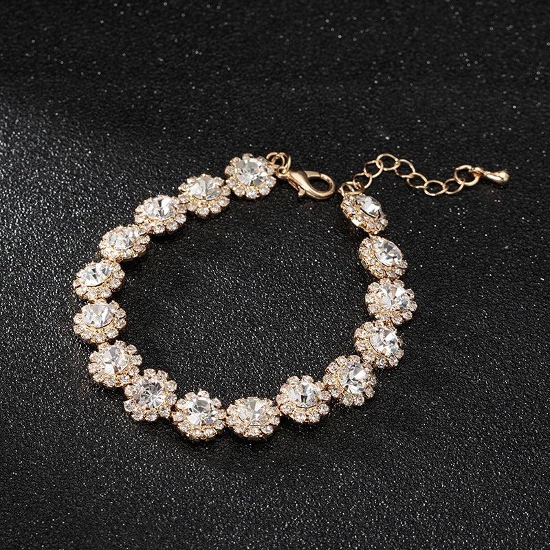 Snowflake Rhinestone Wedding Bracelet Claw Clasp Gift Jewelry