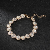 Snowflake Rhinestone Wedding Bracelet Claw Clasp Gift Jewelry