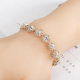Snowflake Rhinestone Wedding Bracelet Claw Clasp Gift Jewelry