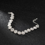 Snowflake Rhinestone Wedding Bracelet Claw Clasp Gift Jewelry