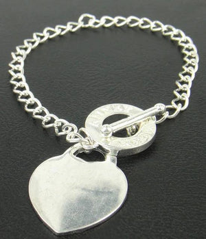 Arrival Women Smooth Heart Bracelet with Toggle Clasp
