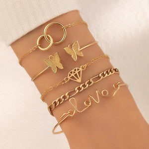 Butterfly Letter Chain Personality Bracelet