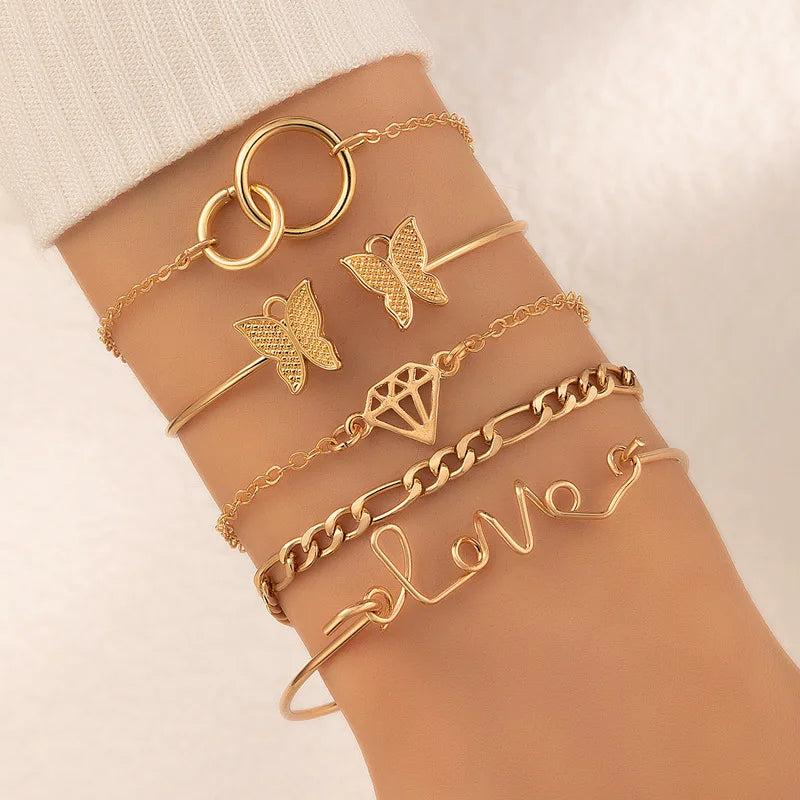 Butterfly Letter Chain Personality Bracelet