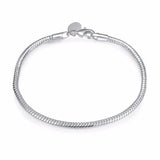 925 Stamp Silver Charm Bracelet Smooth Snake Bone Bracelet Wedding Gift Jewelry