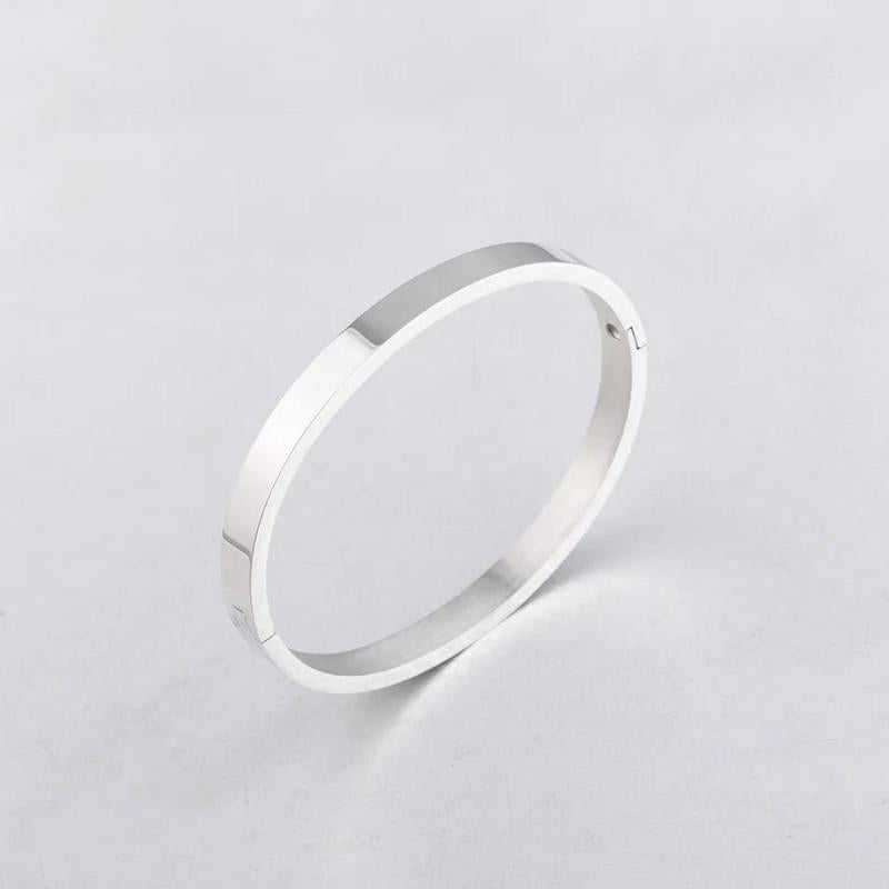 Stainless Steel 2.5mm Open Bangle 58mm Silver/Gold