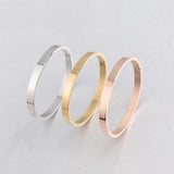 Stainless Steel 2.5mm Open Bangle 58mm Silver/Gold