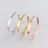 Stainless Steel 2.5mm Open Bangle 58mm Silver/Gold
