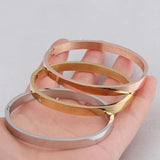Stainless Steel 2.5mm Open Bangle 58mm Silver/Gold