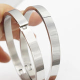 Stainless Steel 2.5mm Open Bangle 58mm Silver/Gold