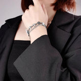 Coffee Bean Pig Nose Cuban Chain Bracelet Stainless Steel Jewelry