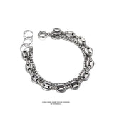Coffee Bean Pig Nose Cuban Chain Bracelet Stainless Steel Jewelry