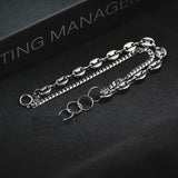Coffee Bean Pig Nose Cuban Chain Bracelet Stainless Steel Jewelry