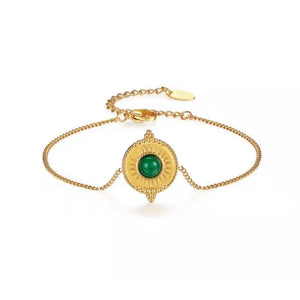 Green Pendant Retro Style Court Party Women Bracelet