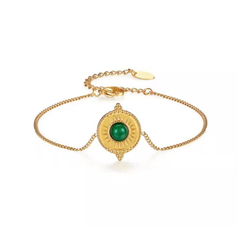 Green Pendant Retro Style Court Party Women Bracelet