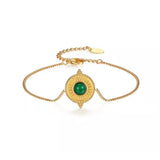 Green Pendant Retro Style Court Party Women Bracelet