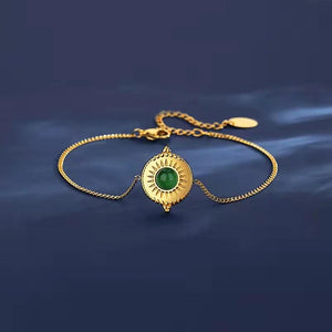 Green Pendant Retro Style Court Party Women Bracelet
