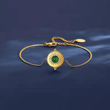 Green Pendant Retro Style Court Party Women Bracelet