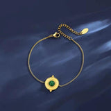 Green Pendant Retro Style Court Party Women Bracelet