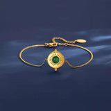 Green Pendant Retro Style Court Party Women Bracelet