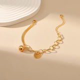 Irregular Stitching Chain Metal Ball Pendant Bracelets for Women
