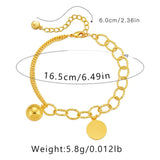 Irregular Stitching Chain Metal Ball Pendant Bracelets for Women