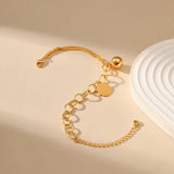 Irregular Stitching Chain Metal Ball Pendant Bracelets for Women