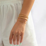 Punk CCB Plastic Beads Bracelet for Women with Charm Crystal Hand Bracelet