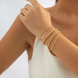 Punk CCB Plastic Beads Bracelet for Women with Charm Crystal Hand Bracelet