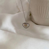 Silver Lace Love Heart Charm Pendant Bracelet for Women