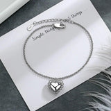 Silver Lace Love Heart Charm Pendant Bracelet for Women