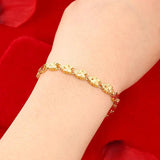 Women's Beads Bracelet 24K Charm Pattern Chain Bangle