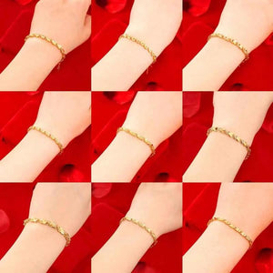 Women's Beads Bracelet 24K Charm Pattern Chain Bangle