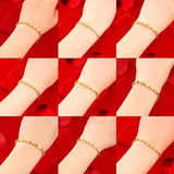 Women's Beads Bracelet 24K Charm Pattern Chain Bangle