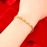 Women's Beads Bracelet 24K Charm Pattern Chain Bangle