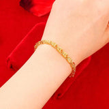 Women's Beads Bracelet 24K Charm Pattern Chain Bangle