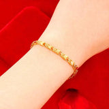 Women's Beads Bracelet 24K Charm Pattern Chain Bangle