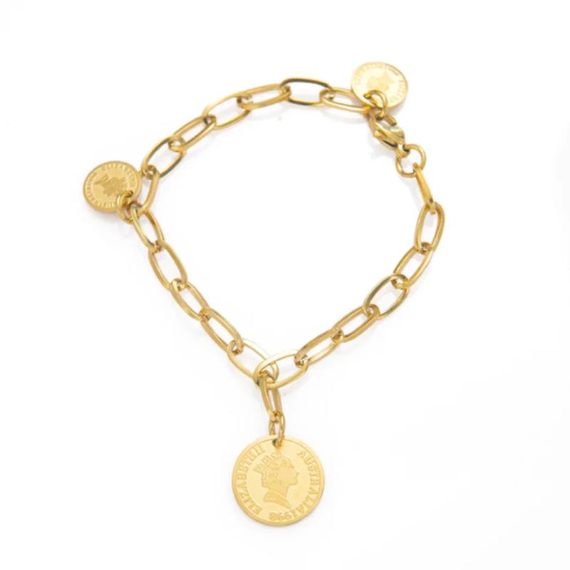 316L Stainless Steel Queen Head Round Pendant Bracelet Ladies High Jewelry
