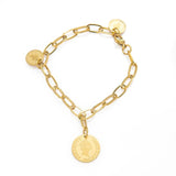 316L Stainless Steel Queen Head Round Pendant Bracelet Ladies High Jewelry