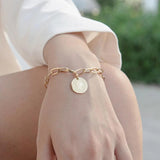 316L Stainless Steel Queen Head Round Pendant Bracelet Ladies High Jewelry