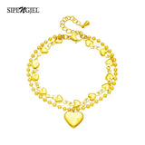 18K Stainless Steel Heart Bracelet for Women Men