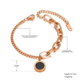Vintage Stainless Steel Bohemia Chain Bracelet Roman Numerals Charm VB20143