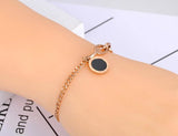 Vintage Stainless Steel Bohemia Chain Bracelet Roman Numerals Charm VB20143