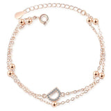 Resizable Silver Bracelet D Double Letter Memory